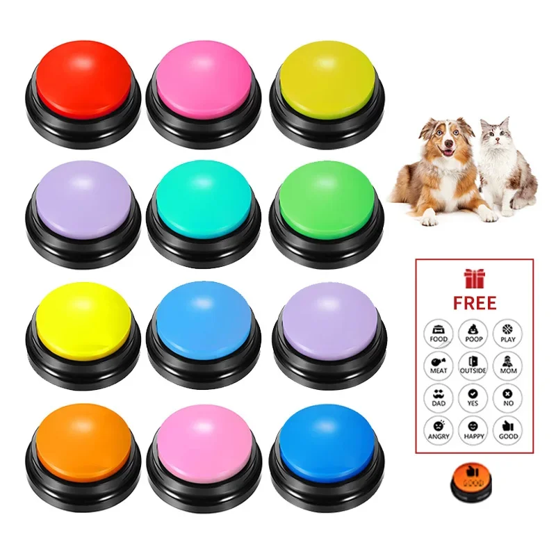 New Voice Recording Button Pet Toys Dog Buttons for Communication Pet Training Buzzer Recordable Talking Button Intelligence Toy