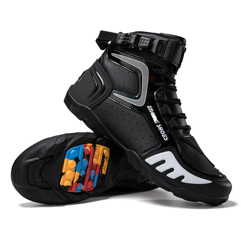 

2024 New Motorcycle Boots Men Leather Motos Breathable Anti Slip Wear-resistant Riders Boots Motorbike Racing Ankle Length Shoes