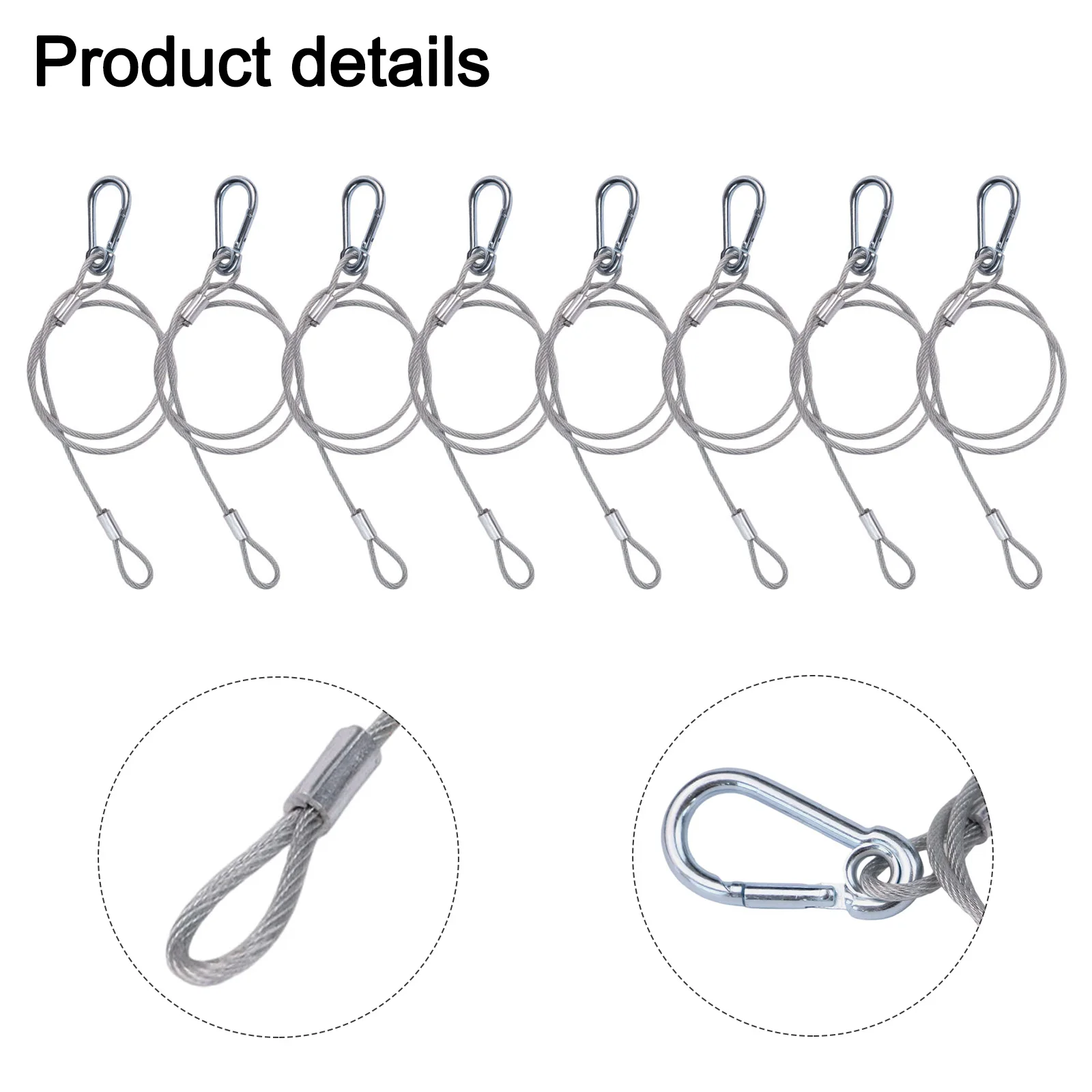 8PCS Safety Bond Wire 20KG 700mm Heavy Duty Stage Lighting DJ Cable Chain Safety Wire Ropes Lock Security Cables image 3