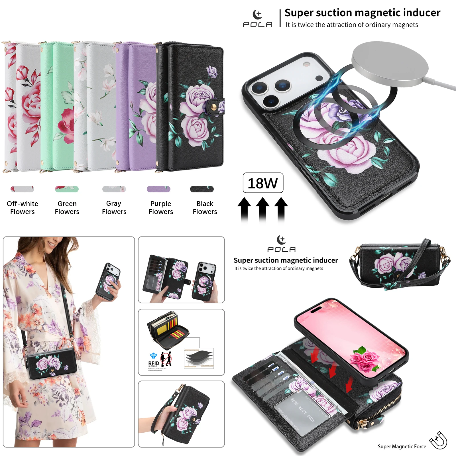 

Совершенно новый съемный кожаный чехол с принтом Pola для iPhone 17, 17 Air, 17 Pro, 17 Pro Max, защитный кожаный чехол, устойчивый к царапинам, защищенный от падения, грязеотталкивающий