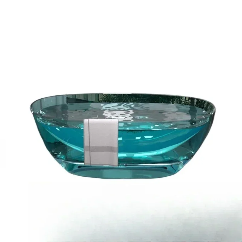 Transparent resin bathtub Household independent integrated crystal cylinder oval bathtub