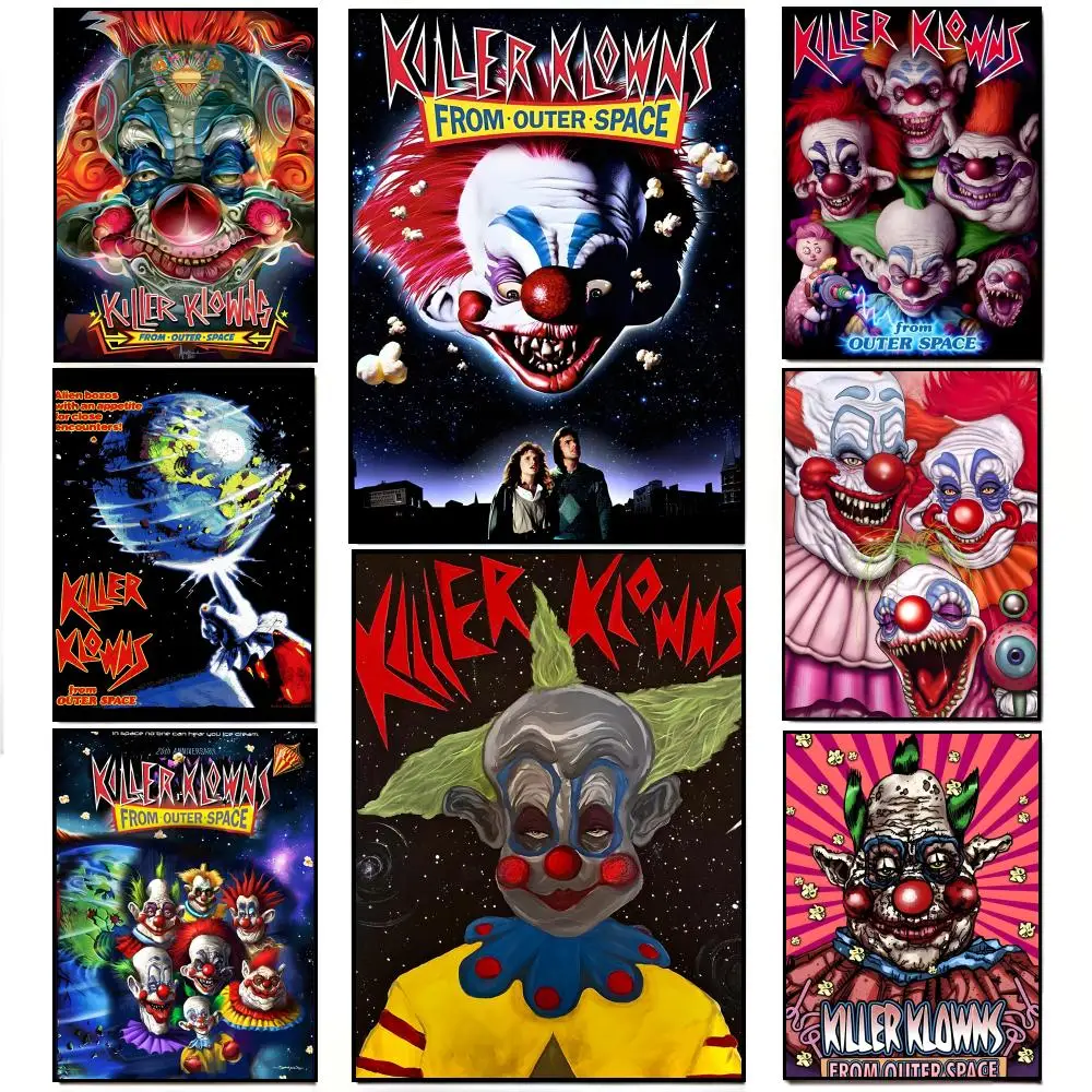 Horror-Comedy-Film K-Killer Klowns From Outer Space Poster HD Wasserfester Wandaufkleber Bar Wohnzimmer Deko Geschenk