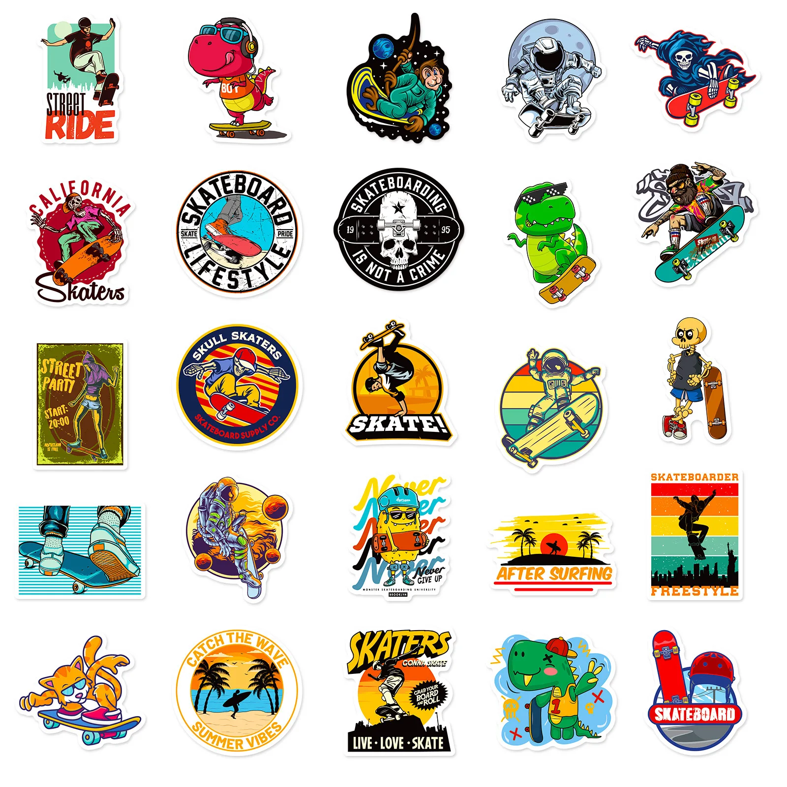 50 PCS Skateboard Sport Stickers DIY For Laptop Guitar Water Bottle Bike Anime Cartoon Graffiti waterproof ticker Toys