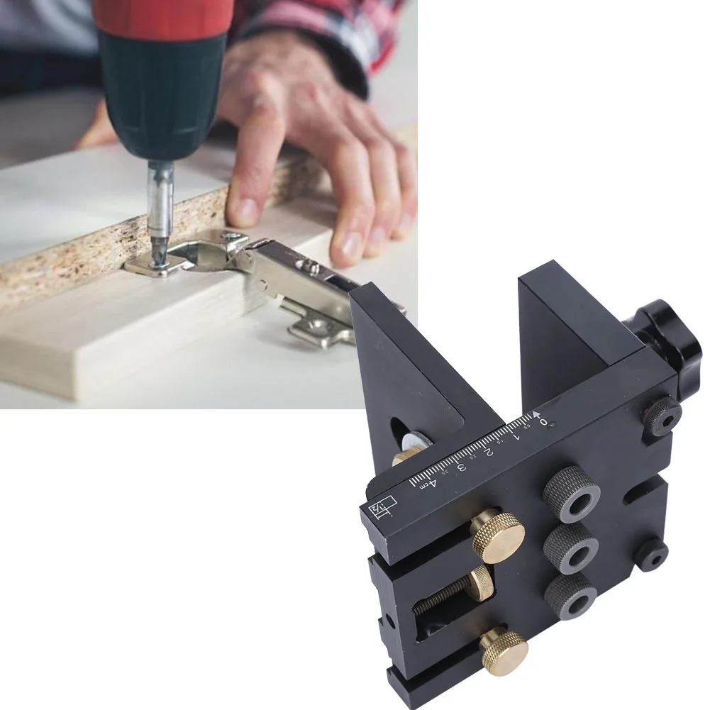

Carpenter Tool Wood Working Drill Kit 3‑in‑1 Woodworking Drilling Locator Hole Puncher Doweling Jig Drilling Kit