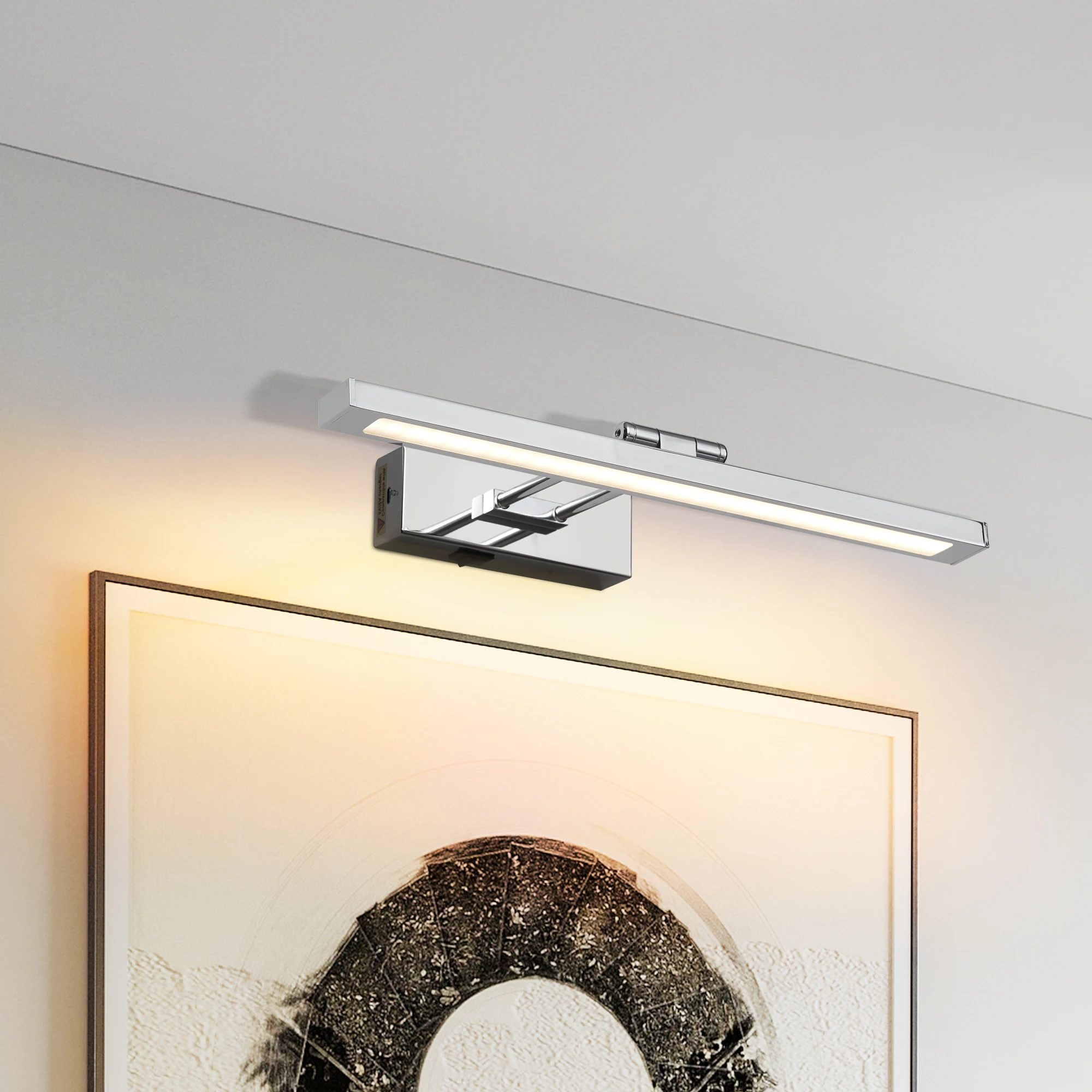 

15,7-дюймовый хромированный светильник для туалетного столика для ванной комнаты, светодиодный светильник для ванной комнаты с регулируемой яркостью 5 Вт, 3CCT, современные светильники для туалетного столика с зеркалом