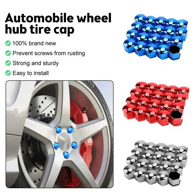 Nut Caps For Tires Wheel Bolt Nut Covers Caps Set 20 Pcs Tire Nut Covers With Removal Tool Replacement Dust Cover 17mm 19mm 21mm