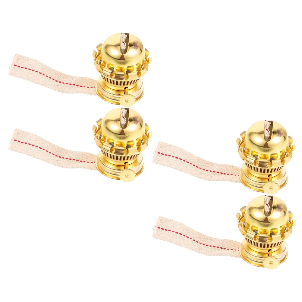 

4pcs Oil Lamp Accessories Wick Burner Retro Zinc Alloy Replacement Parts Lightweight Portable DIY Supply