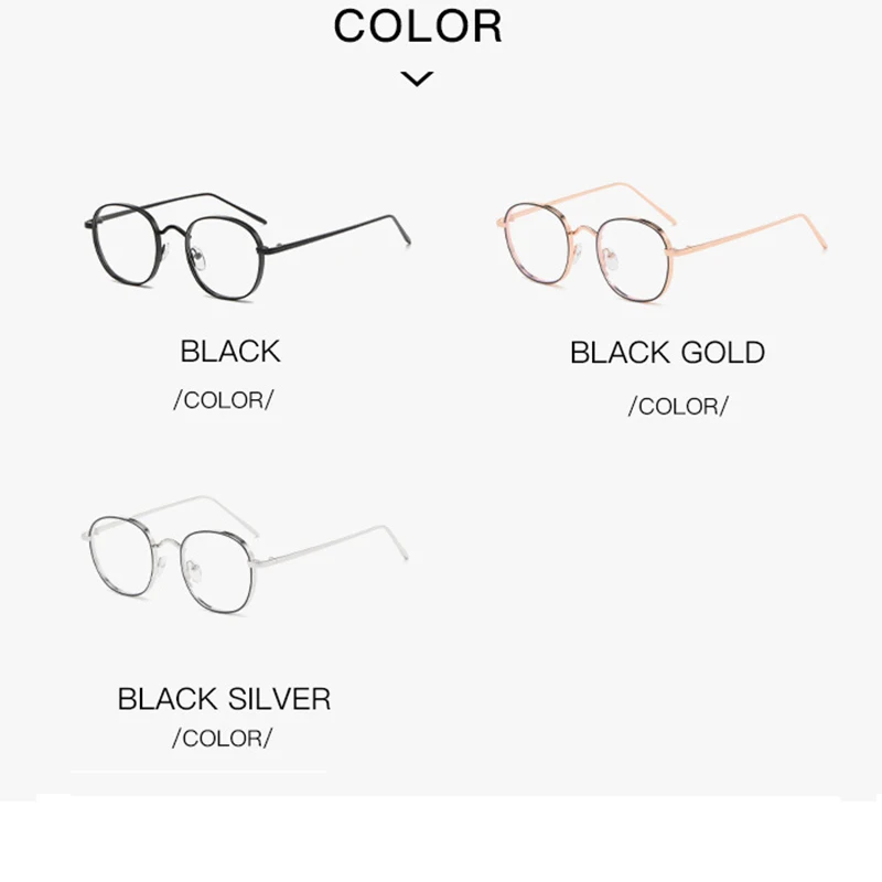 New Arrival Round Photochromic Grey & Anti Blue Ray Glasses, Black Women Men Blue Ray Blocking Eyeglasses for Computer A2261