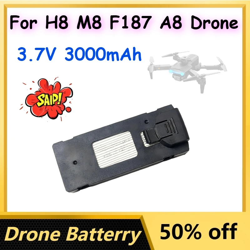 

3.7V 3000mAh Drone Dedicated Lithium Battery for H8 M8 F187 A8 Drone Rechargeable Batteries with Charging Cable