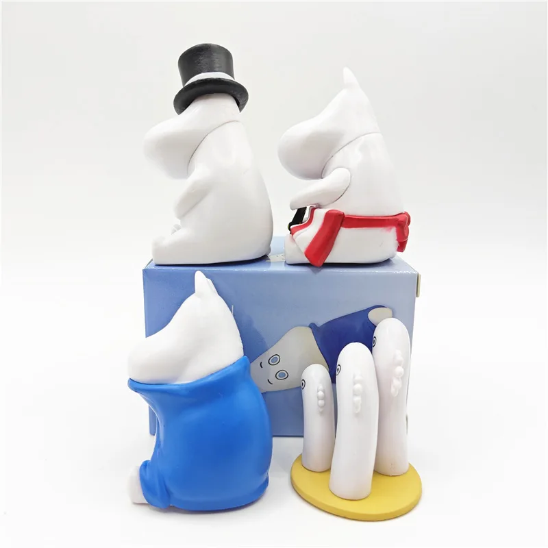 4 Pieces Moomin Blind Box Figurine Anime Character Toy Sitting Posture Sleep Series Model Action Figures Children Surprise Gift