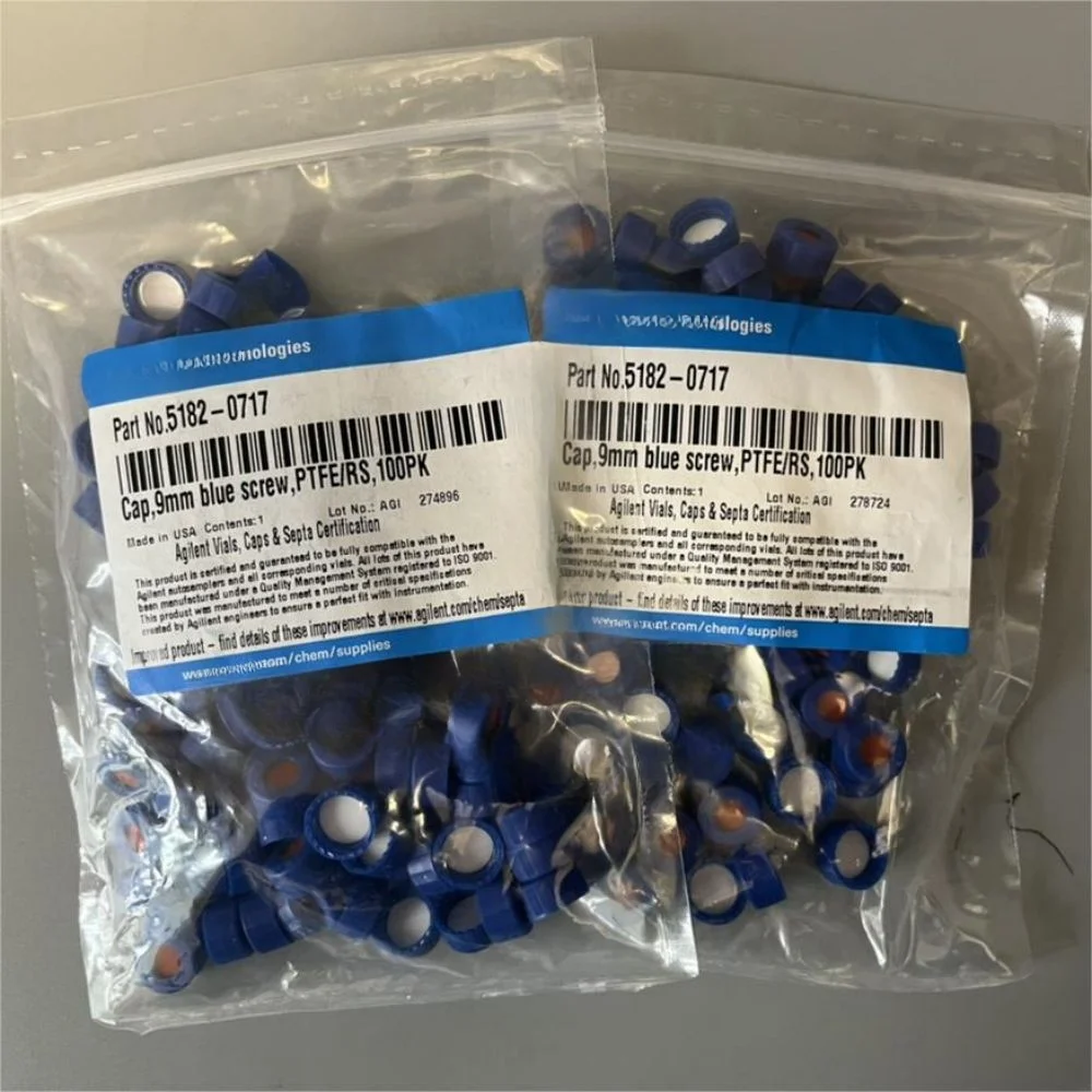 

For Agilent 5182-0717 5185-5820 5182-0731 2ml Screw Top Vials & Caps, Screw, Blue, PTFE/red Silicone Septa, Cap Size: 12mm