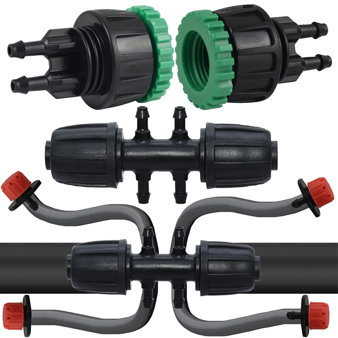 KESLA 1-4pcs Garden Tap Hose Splitter Adapter 2-Way 4-Way Connector 1/2'' 3/4'' to 1/4'' 3/8'' 1/2'' 16mm Pipe Barb Tubing Tool