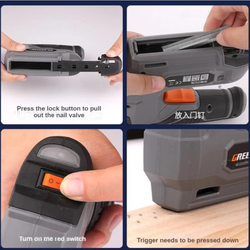 Xiaomi Lithium Electric Nail Gun for Woodworking echargeable Plug-in Code Nail Gun Furniture Construction Power Tools for Home