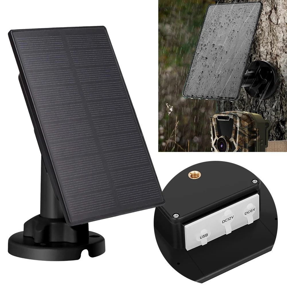 3W 12V/6V Camera Solar Panel IP66 Waterproof Build-in 5000mAH Battery Solar Battery Charger Kit for Hunting Camera/Deer Feeder