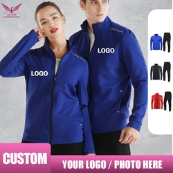 custom photo Men's sports softwell Jacket Outfits Tracksuit print logo Jogger Sport Coats Male Fall Winter Clothes