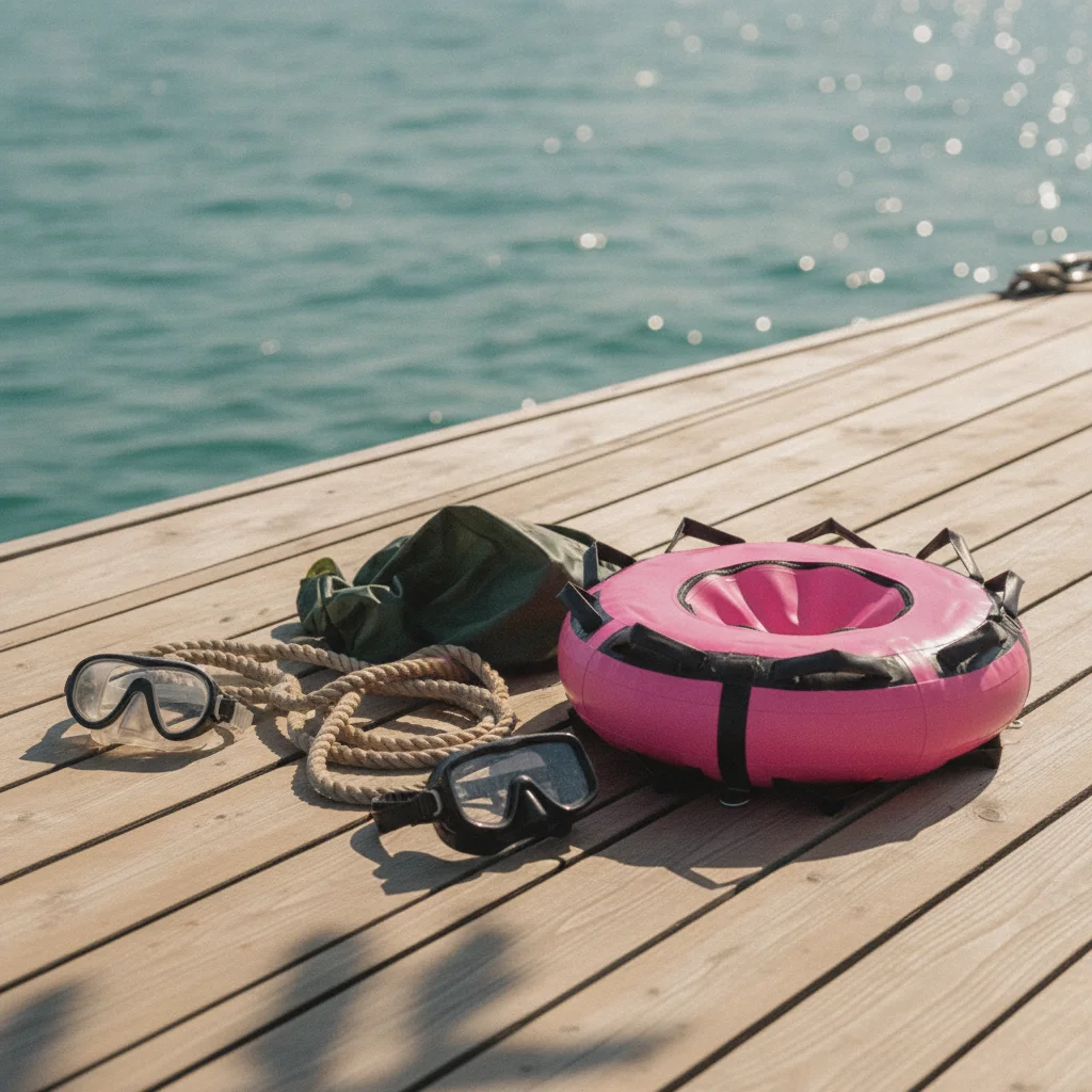 Inflatable Buoy with Handles High-Visibility Open Water Training Buoy Inflatable Dive Buoy Visible Flotation Device Lightweight