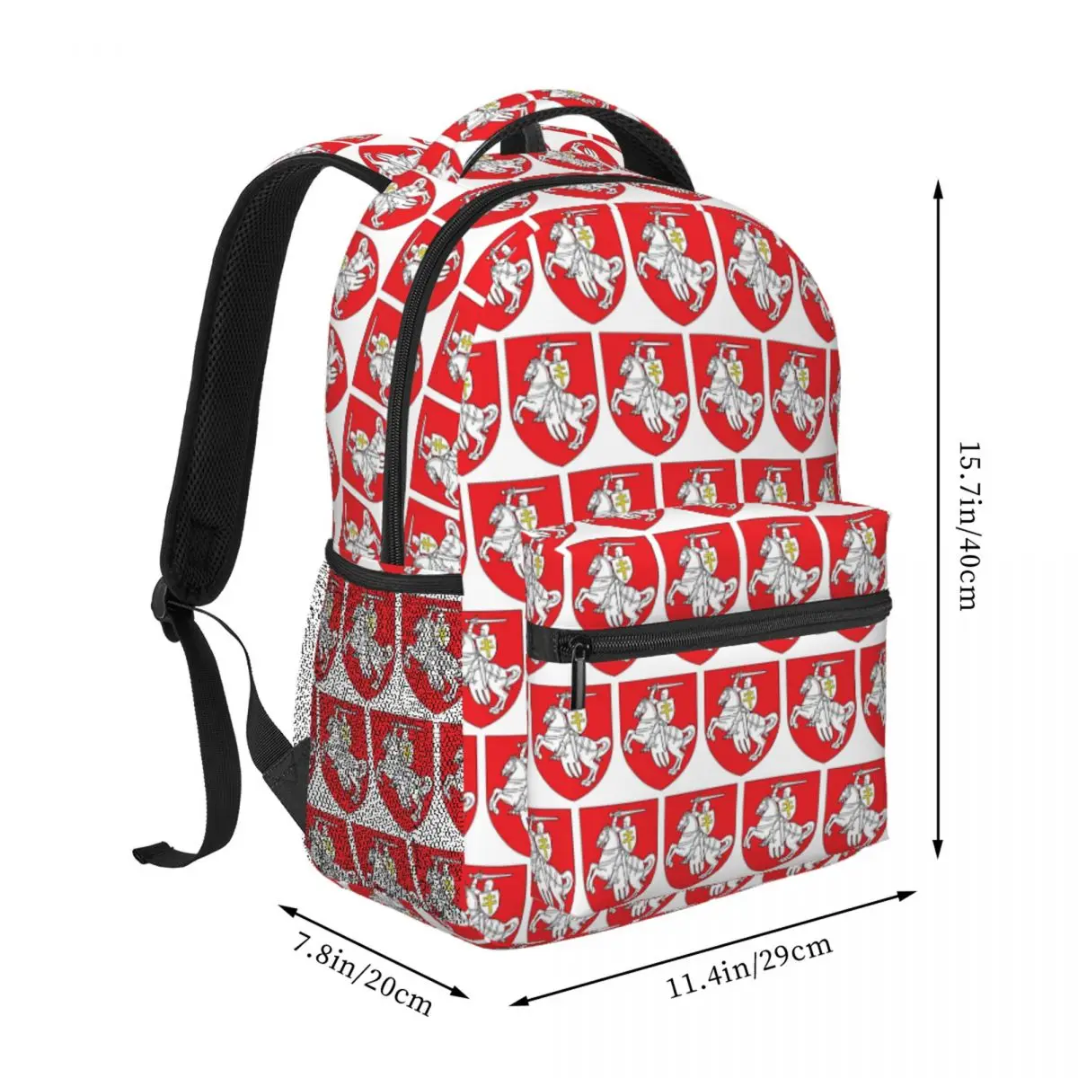 Belarusian Knight Emblem Backpack Student BookBag Children School Bag Laptop Shoulder Bags for Boys Girls