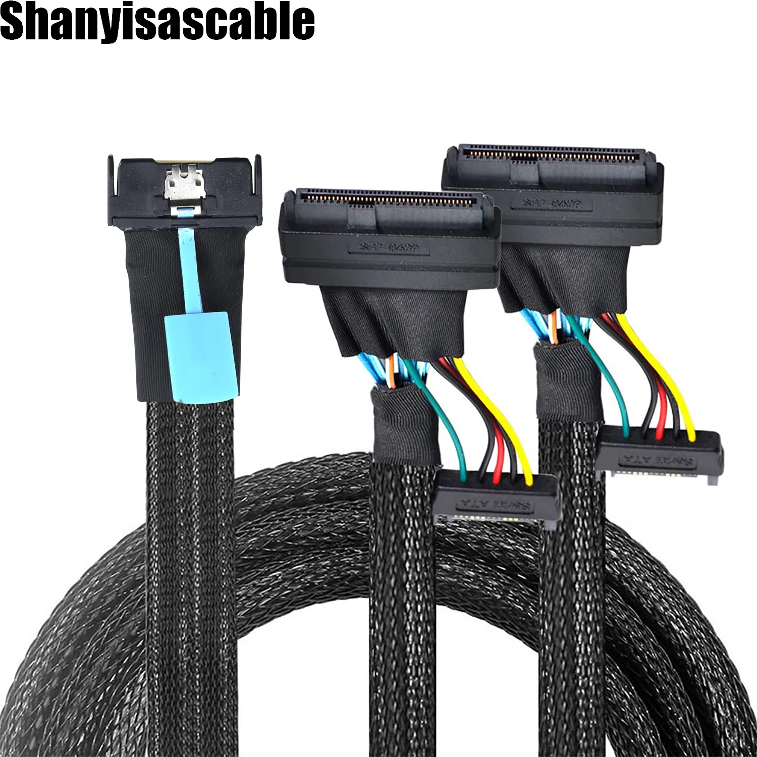 

0.5M PCIE G 5.0 Slimline SAS MCIO 8i 8X 74P to 2XSFF 8639+15P server data connection Adapter cables