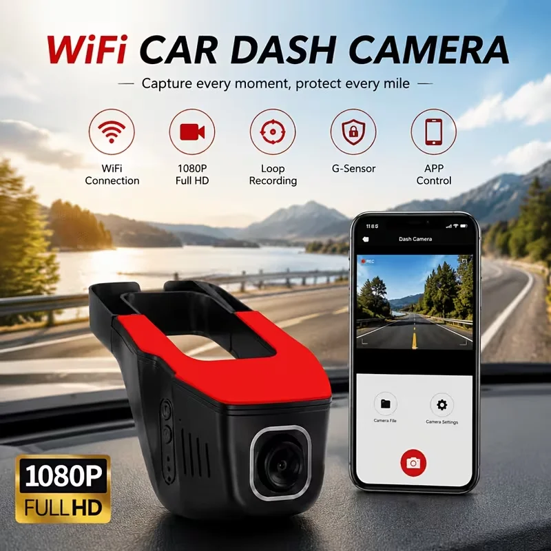 Stable Wi‑Fi Dash Cam｜1080P HD｜Built‑in Night Vision｜Loop Recording｜24H Parking Monitor｜APP Connection