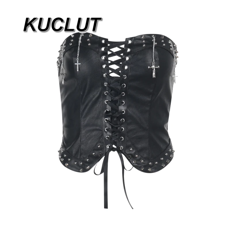 

Spring and Autumn Casual Jackets Halloween Y2k Punk Style Girl Leather Jacket Subculture Rock Concert Black Coats for Women