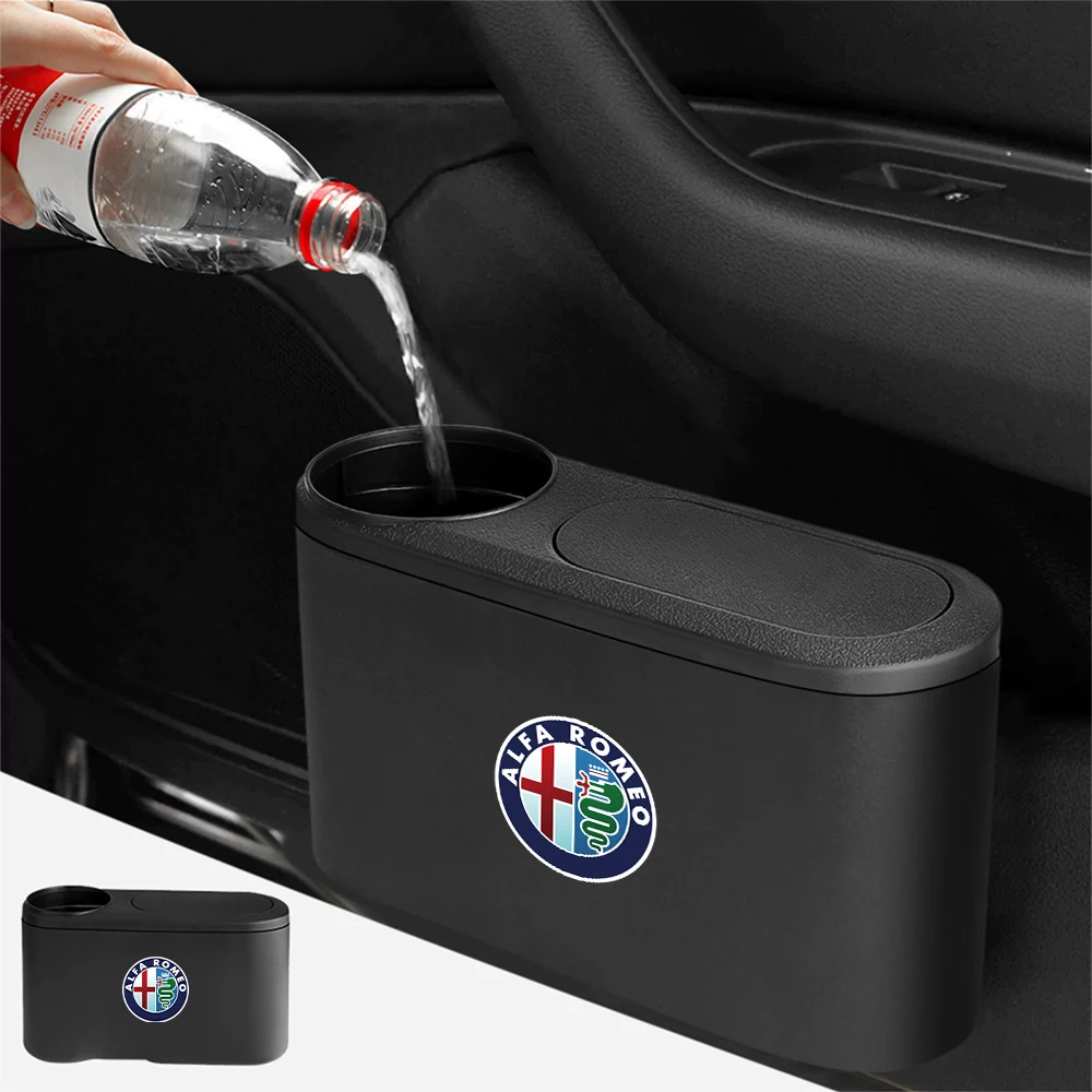 Trash Bin Hanging Vehicle Garbage Dust Case Storage Box For Alfa Romeo Giulietta GT 159 147 156 Sportiva Giulia Car Accessories