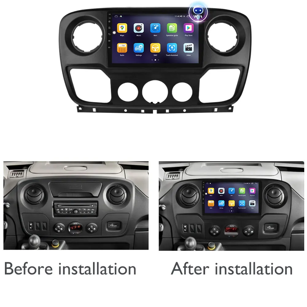 2din Android Auto For Nissan NV400 Opel Movano Renault Master III 3 2010 - 2021 Car Radio Multimedia Wireless Carplay Android 16