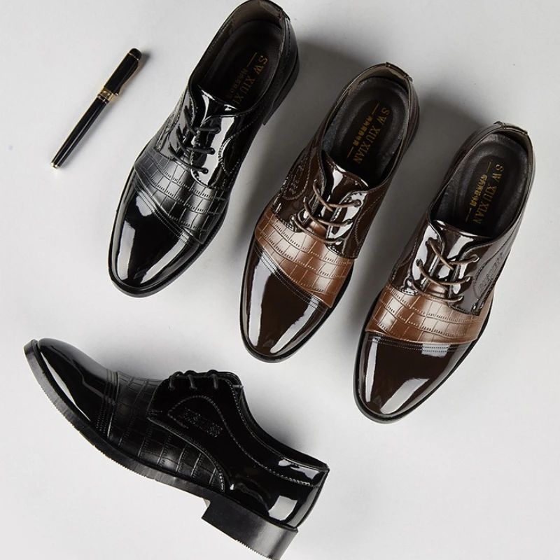 

patent leather man shoes elegant wedding shoes derby oxfords formal shoes for men Fashion Wedding/Party And Banquet