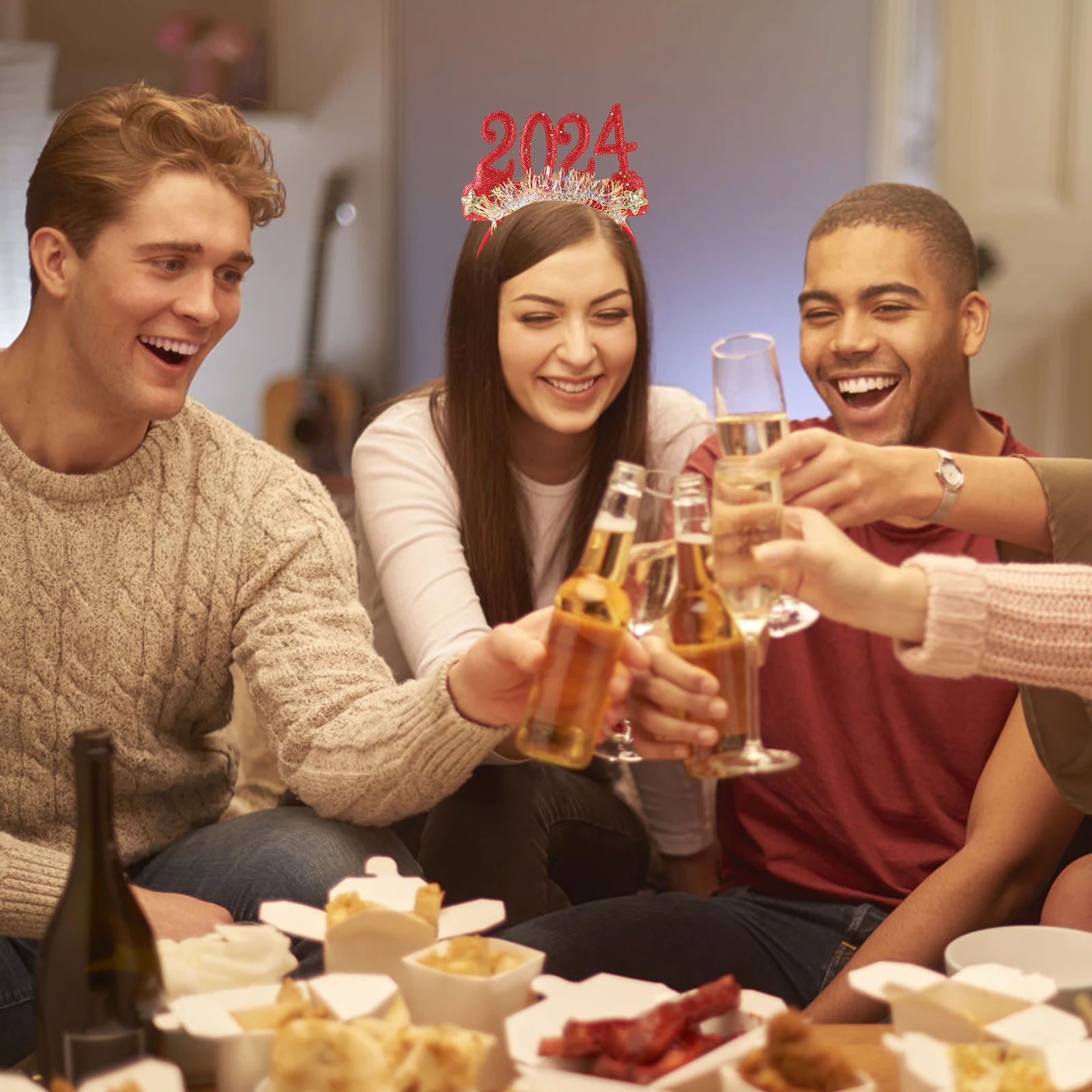 

Sequin Decorative Head Hoop Fancy Headband Cute Headbands for Women New Years Eve Props Plastic Happy Hair Tinsel Accessories