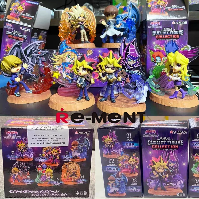 Hot Origina Re-Ment Blind Box Yu-Gi-Oh! Kolekcja figurek Duel Monsters, 6 sztuk, pełny zestaw, anime, kolekcjonerskie mini figurki, zabawki, prezent