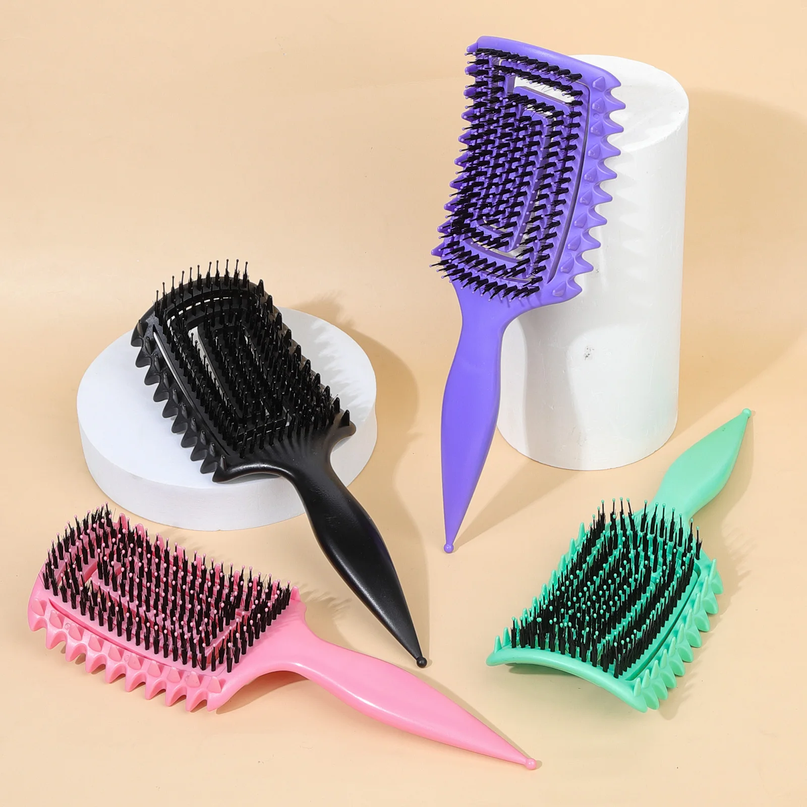 

1 шт., массажные расчески, салонная щетка для влажных волос, женские парикмахерские инструменты для укладки, парикмахерские инструменты, антистатические отшелушивающие расчески