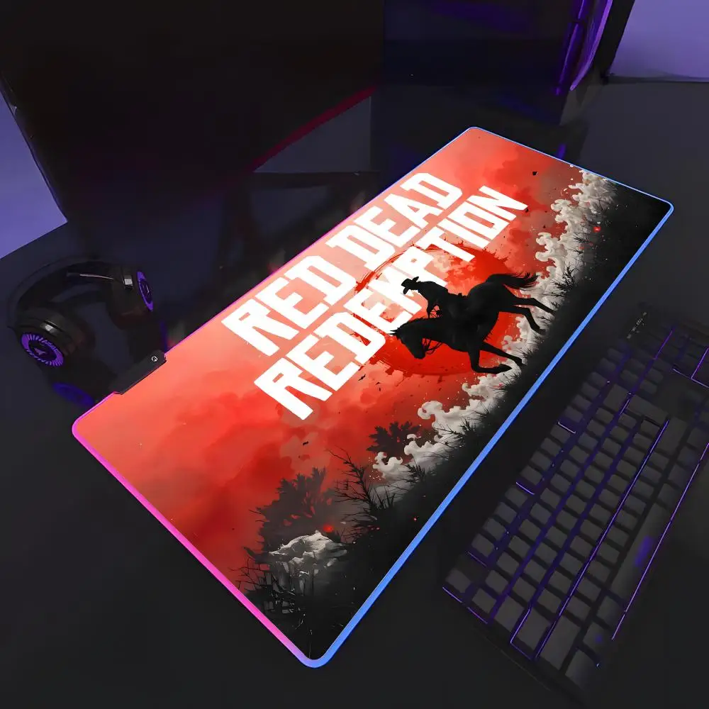 Red Dead Redemption 2 Mouse Pad RGB Rubber Antislip Keyboard Pad 40x90cm Mousepad Gaming Accessories XXL Office Computer Mat