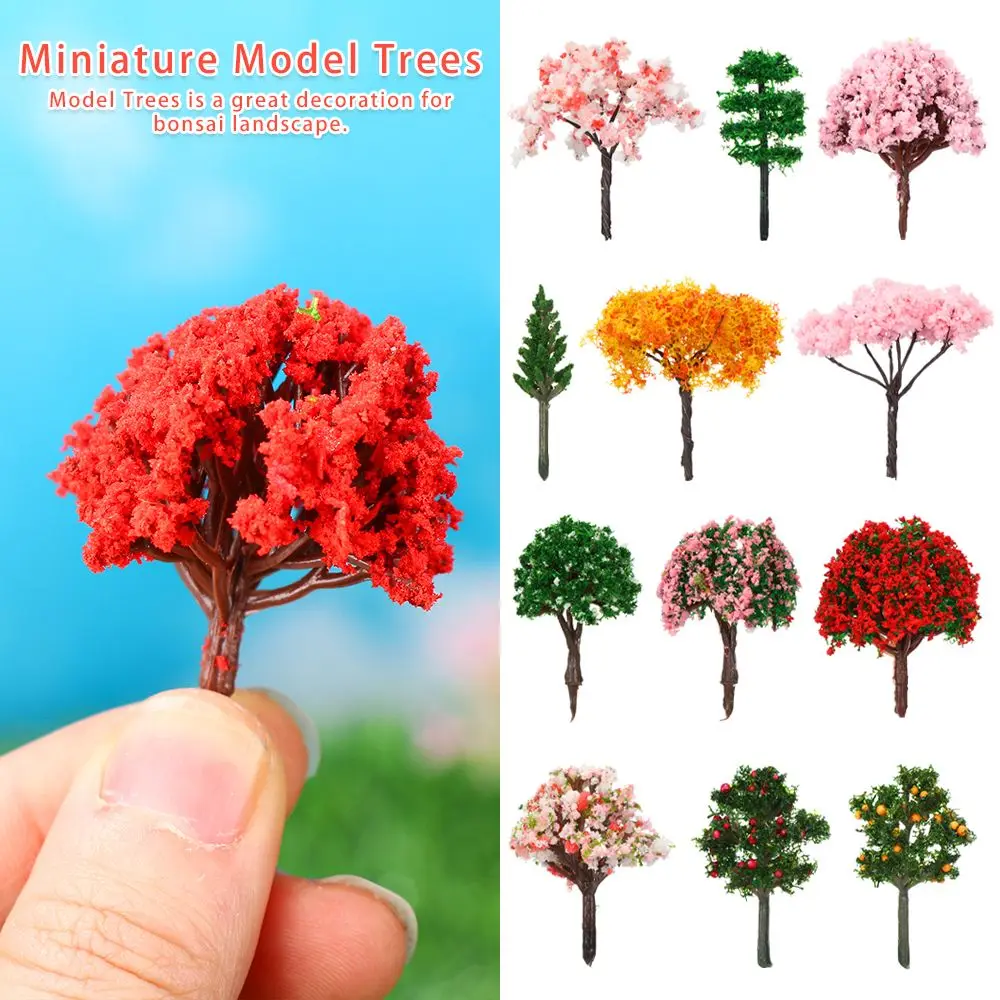 5pcs Artificial Pink Tree Willow Miniature Flower Tree Fairy Garden Home Houses Decoration Mini Craft Micro Landscaping Decor