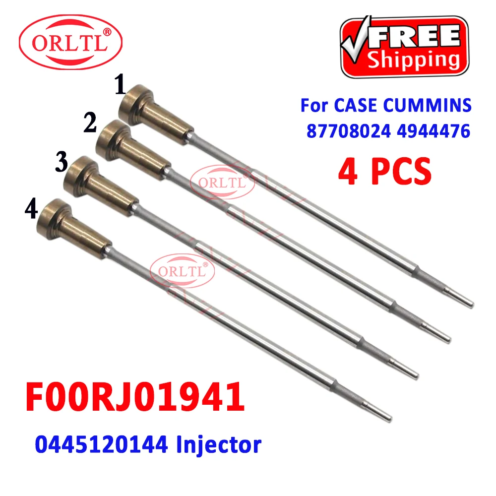 

4 PCS ORLTL F00RJ01941 Diesel 0445120144 Common Rail Injector 0 445 120 144 Valve F00R J01 941 for CASE CUMMINS 87708024 4944476