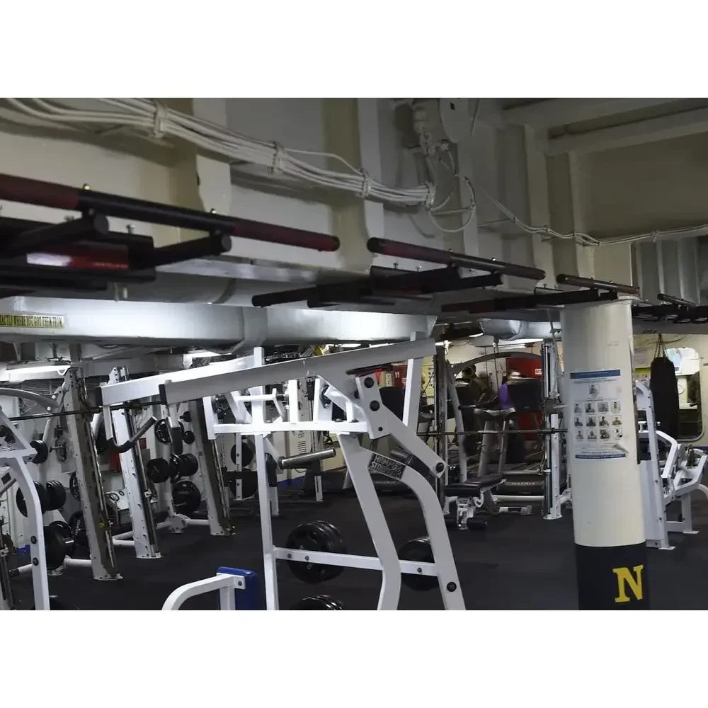 600 lbs Capacity I-Beam Pull Up Bar with Durable Rubber Grips - Long Bent Ends - Red Label - American Made