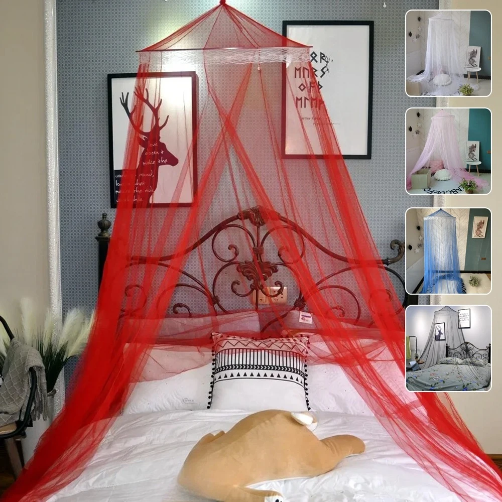 

Solid Color Mosquito Net Canopy Bed Romantic Black Mosquito Net in Summer Encrypted Folding Universal Suspended 모기장