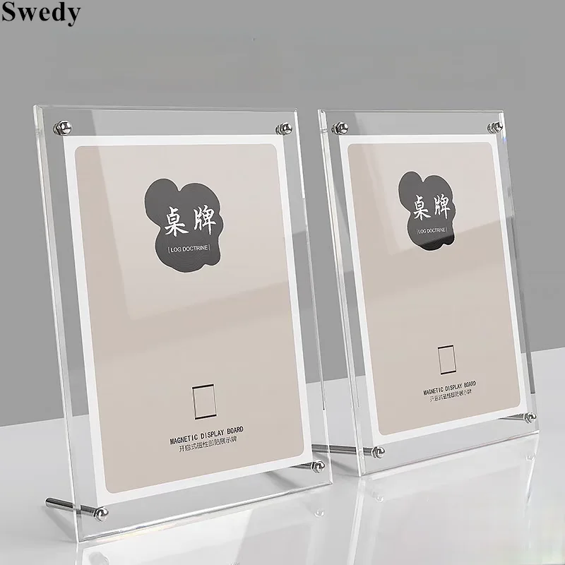 A5 148x210mm Vertical / Horizontal Use Acrylic Sign Holder For Table Display Menu Holder Stand Price Label Poster Paper Frame
