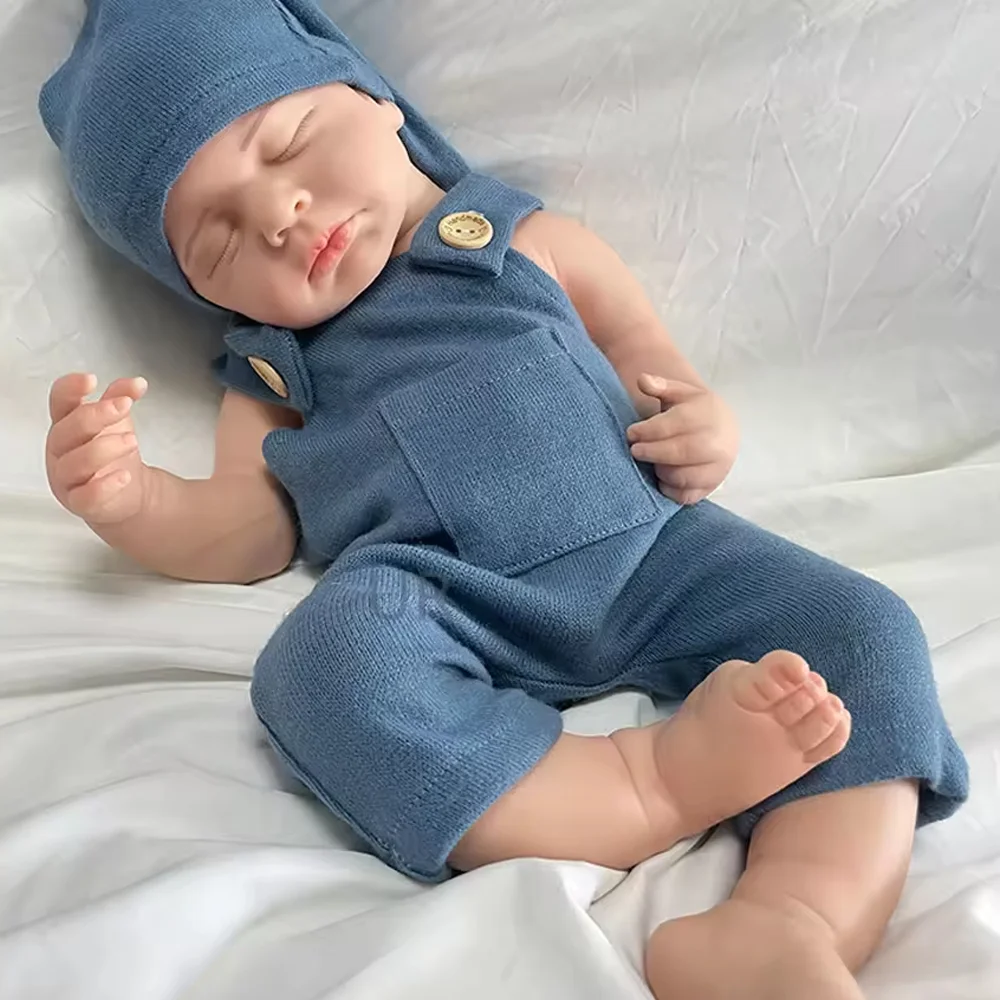 

Lifelike 20" Reborn Baby Doll Girl Premium Soft Silicone Newborn Hand-Painted Details For DIY Teaching Easter/Christmas Gift