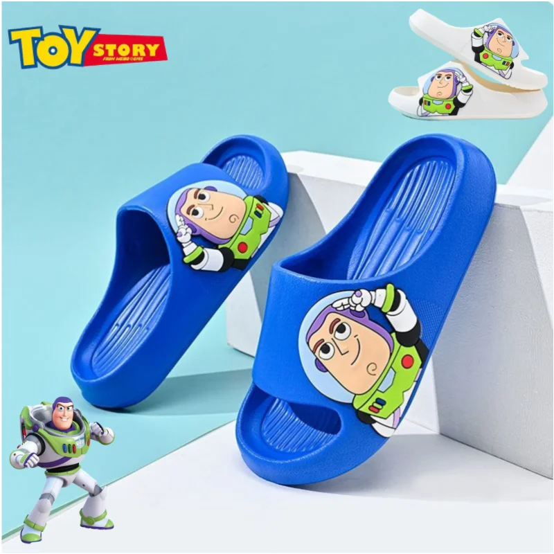 

Disney cartoon character Buzz Lightyear boy one-word sandals baby indoor new non-slip summer outing soft-soled home slippers