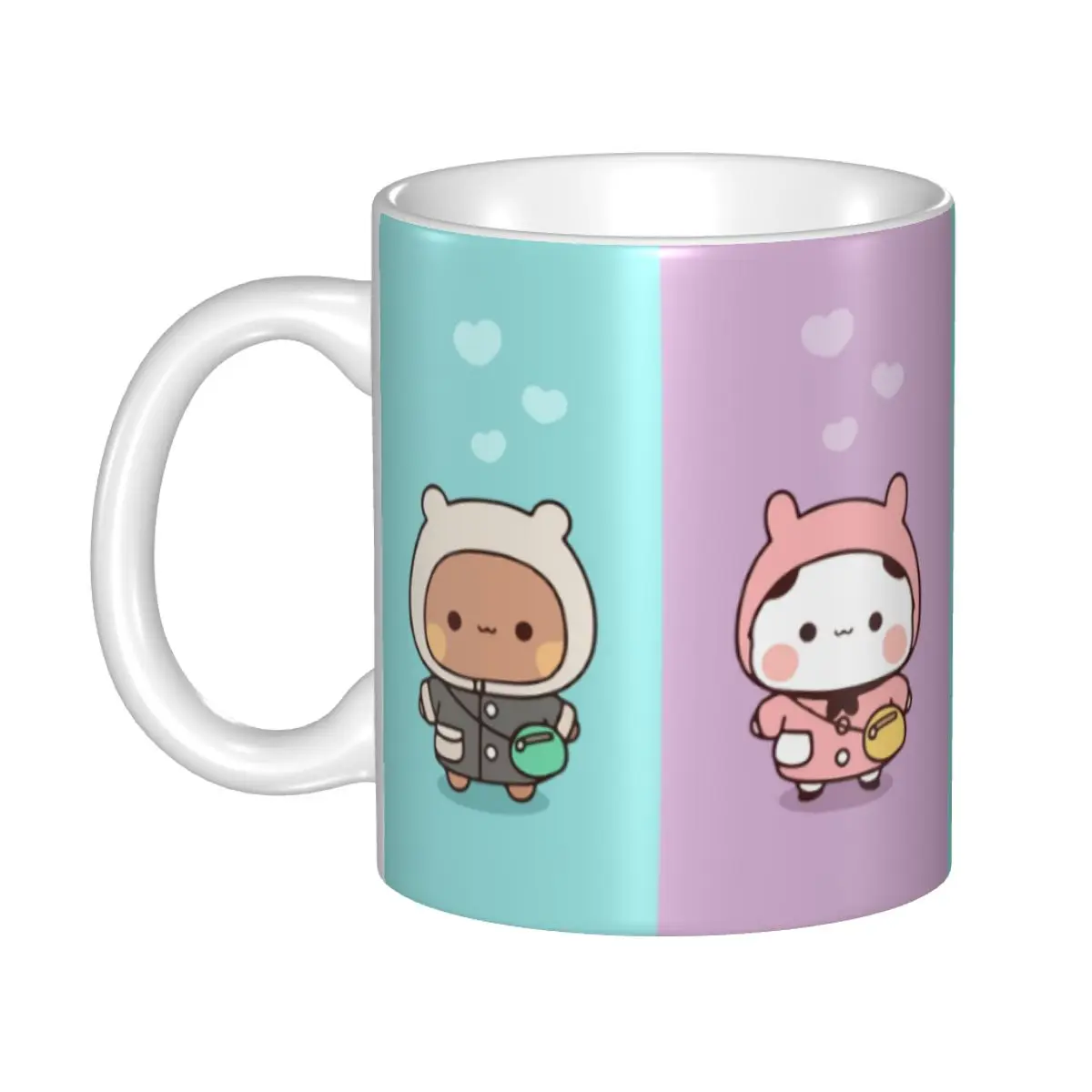 Tazas divertidas personalizadas Dudu Bubu Mochi Peach Cat DIY Panda Bear Abrazo Taza de café con leche y té de cerámica
