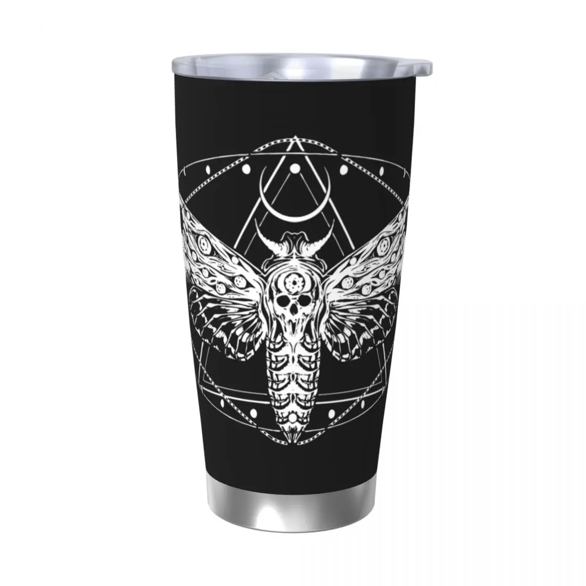 Surreal Death Moth Tumbler Vacuum Insulated Silence of the Lambs Goth Thermal Cup Stainless Steel School Mugs Water Bottle, 20oz