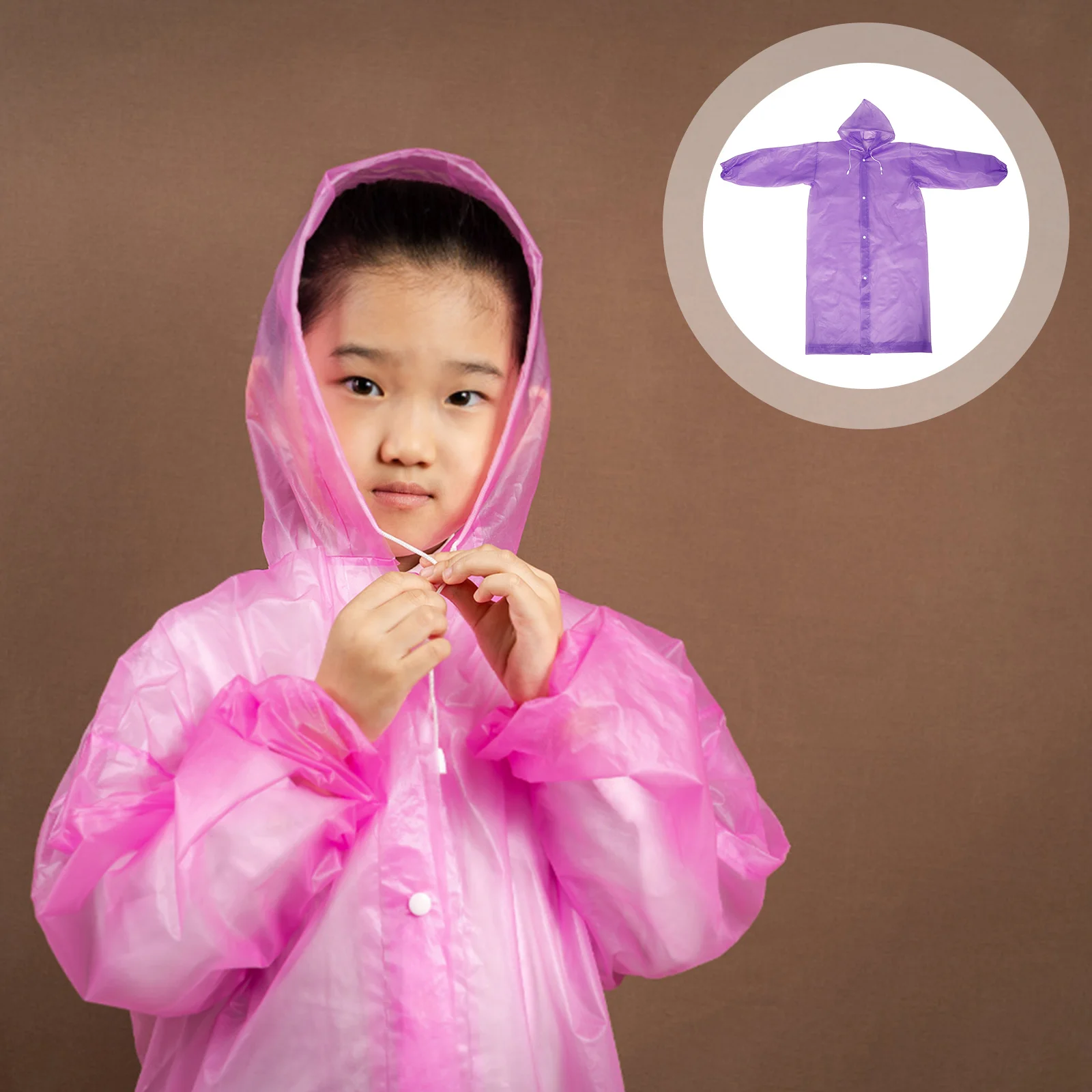 

Clear Raincoat Waterproof Transparent Jacket Hooded Lightweight Foldable Unisex Outdoor Camping Hiking for