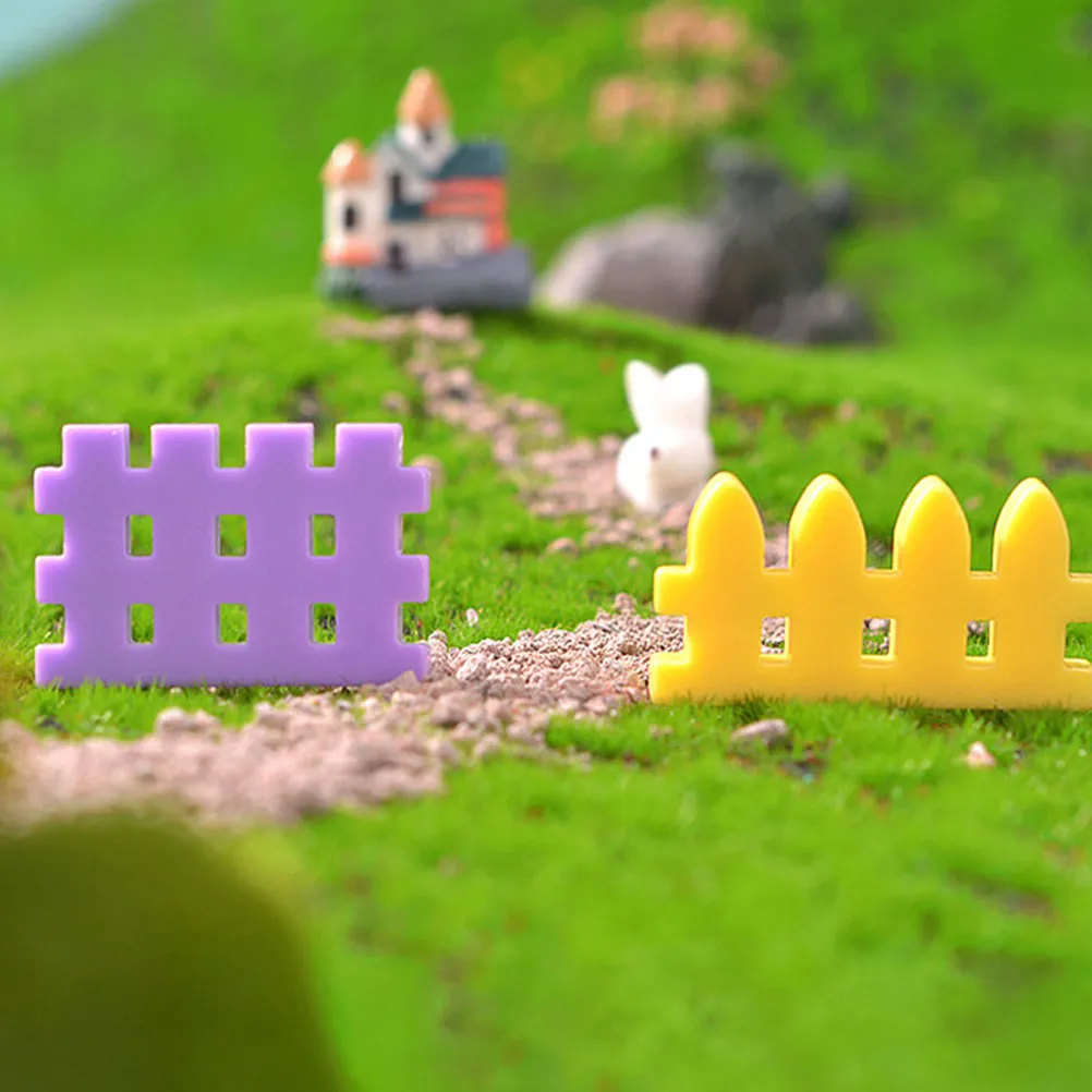 

24 шт. миниатюрных гибких декоративных заборчиков из смолы для сада, для создания микроландшафтов, для поделок своими руками, украшения цветочных горшков