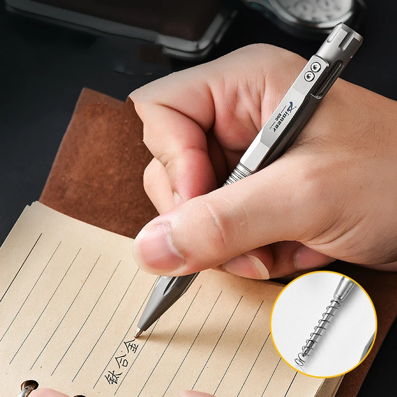 Imagem -04 - Titanium Window Breaking Tactical Pen para Mulheres e Homens Caneta de Assinatura Portátil Acampamento ao ar Livre Autodefesa Edc Presente High-end