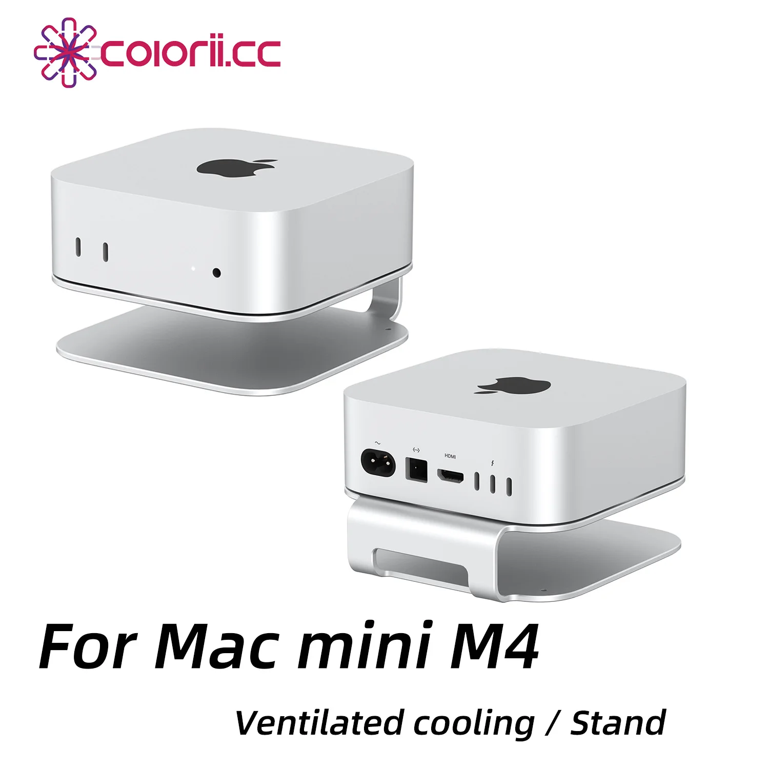Support de bureau Colorii pour Mac Mini M4/M4 Pro, support de stockage en aluminium, support de dissipation thermique, accessoires de montage pour refroidissement