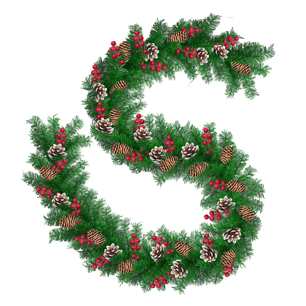Green PVC Christmas Decoration Vine Hotel Mall Bar Door Hanging Decoration Christmas Dense Vine