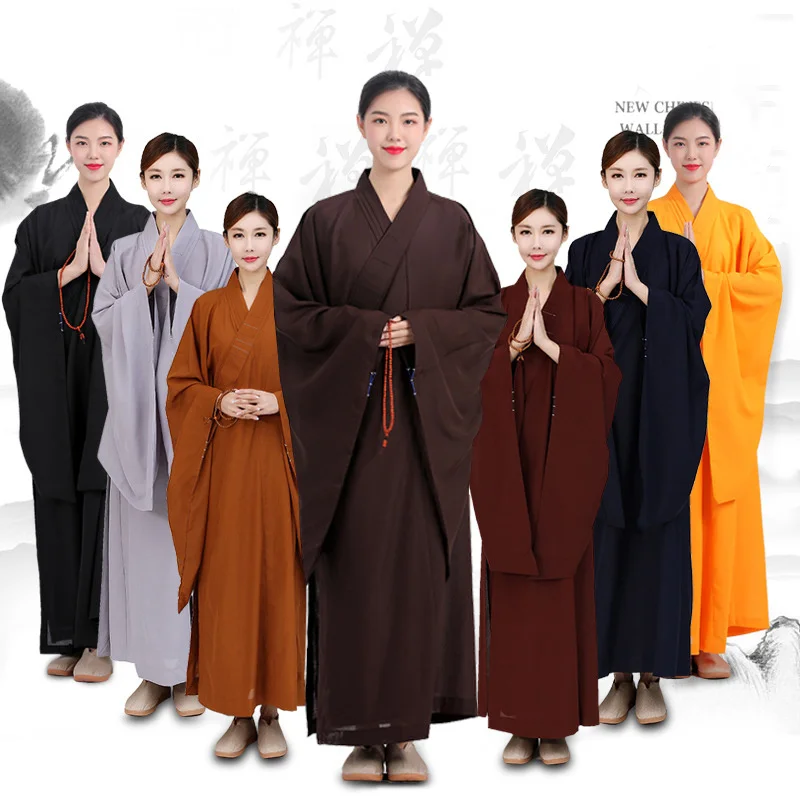 

Buddhist Robes Adult Women Men Kungfu Dress Uniform Movie Costume Tibetan Oriental Clothes Traditional Dress Cosplay Solid Color