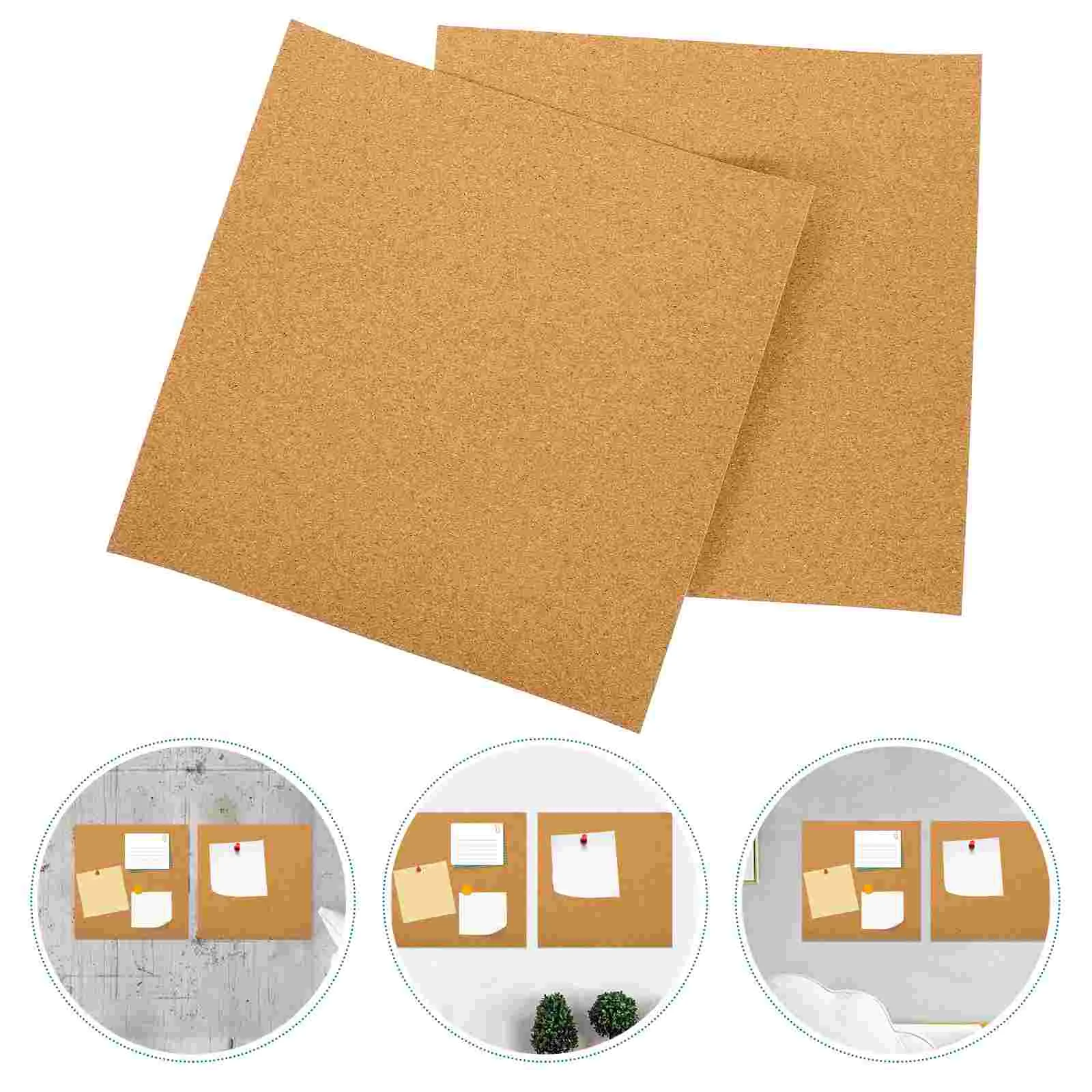 

5 Pcs Square Cork Board Boards Corkboard Reminder Notice Display Bulletin Push Pin Wall Tiles Coasters