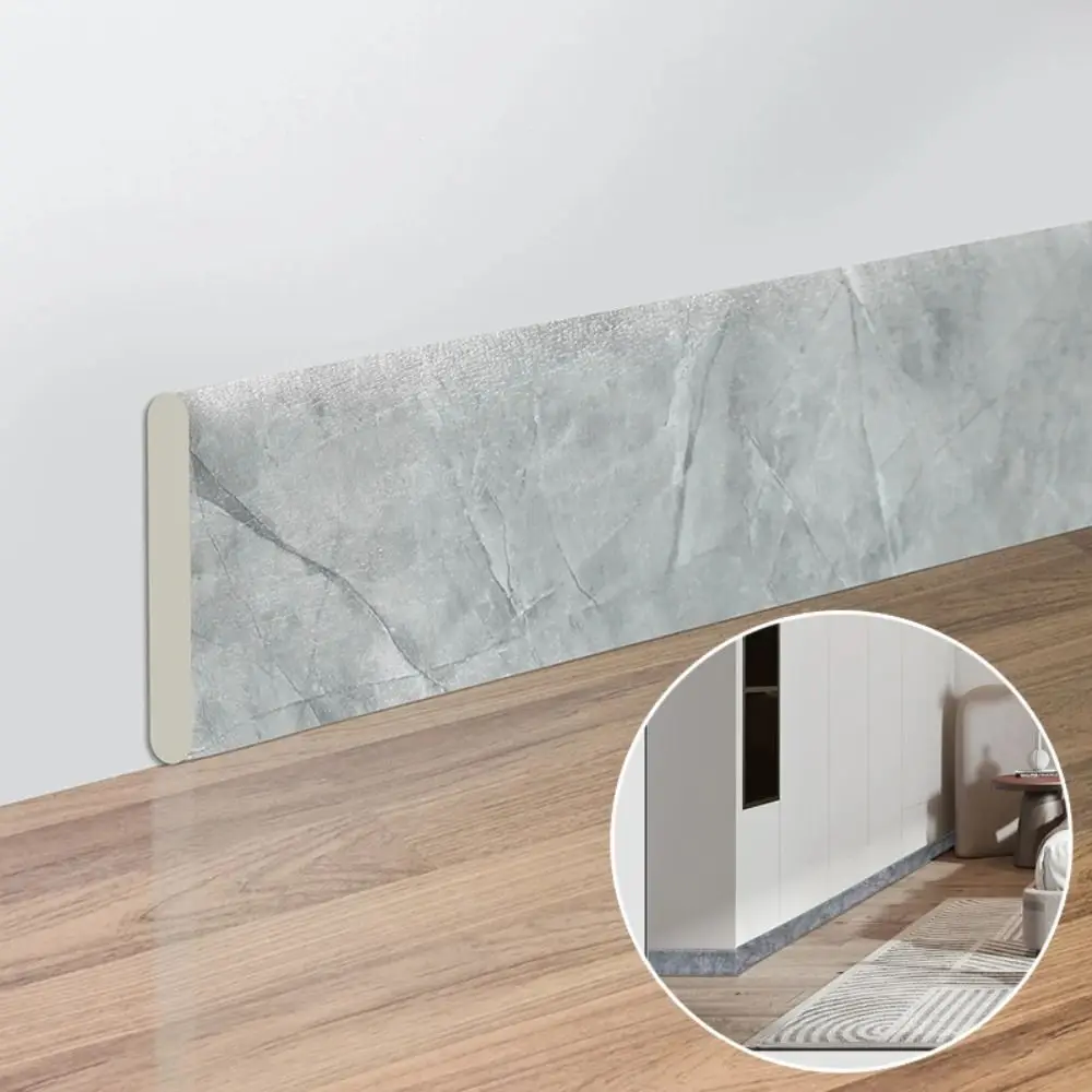 2M/Roll DIY Thickened Skirting Line Self Adhesive Anti-collision Wall Sticker Soft 3D Corner Line Bedroom