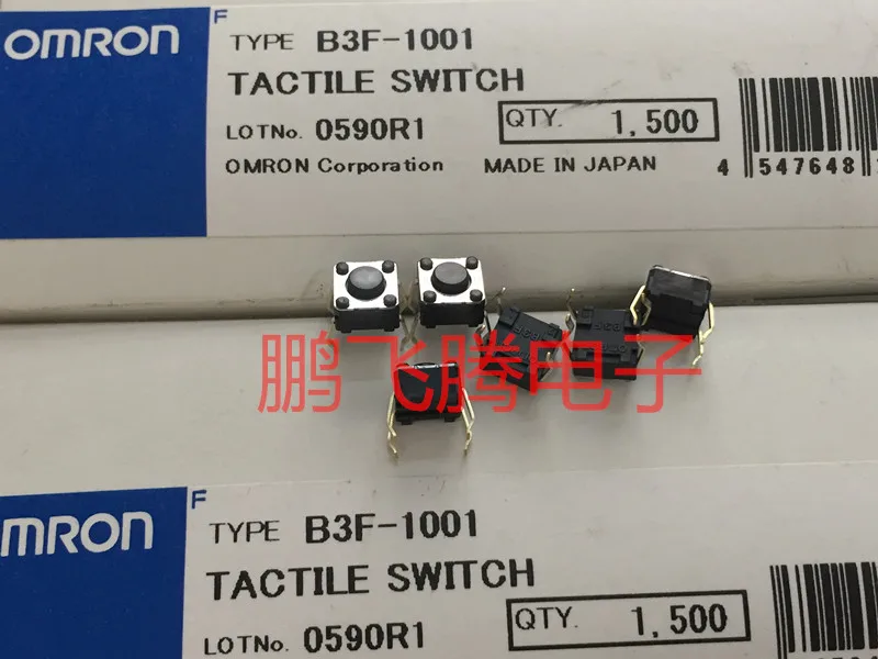 10PCS/lot Original  b3f-1001 touch switch 6*6*4.3 in line 4-pin mouse button