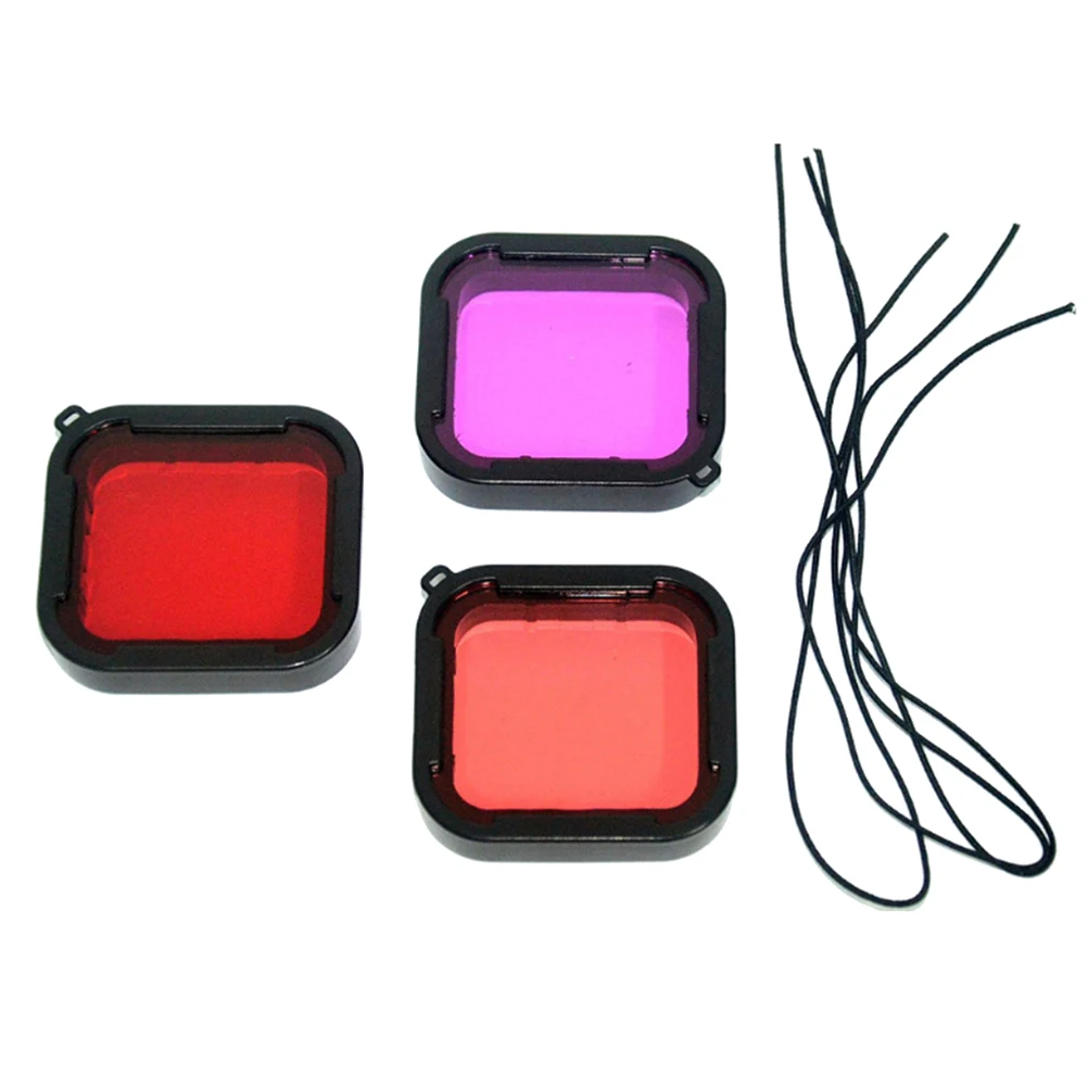 

3pcs Waterproof Shell Filter Set Diving Protective Lens Cover for Camera Full Body Tempered Glass Coating Easy Clean